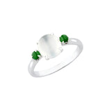 White and Green Jade Ring-White and Green Jade Ring - ORNEL00687