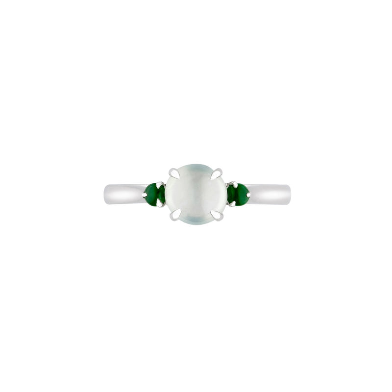 White and Green Jade Ring-White and Green Jade Ring - ORNEL00695