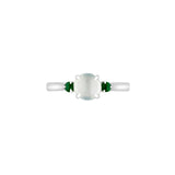 White and Green Jade Ring - ORNEL00695