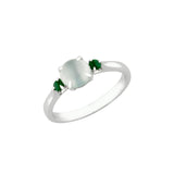 White and Green Jade Ring-White and Green Jade Ring - ORNEL00695