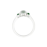 White and Green Jade Ring - ORNEL00695