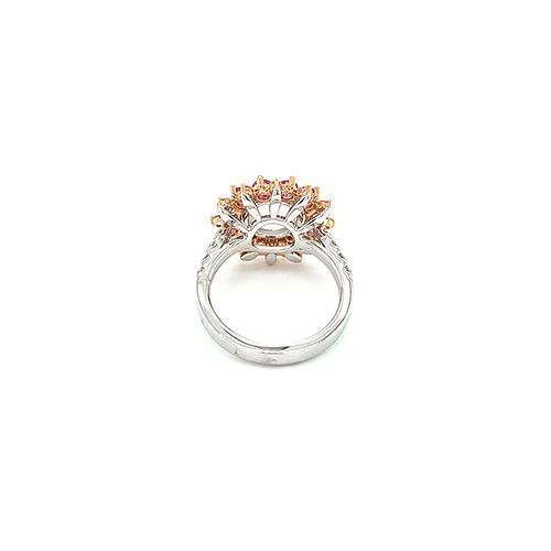 White Jade and Pink Sapphire Ring -