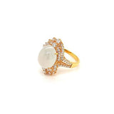 White Jade Diamond Ring -