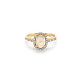 White Jade Diamond Ring-White Jade Diamond Ring - ORNEL00711