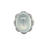 White Jade Diamond Ring -