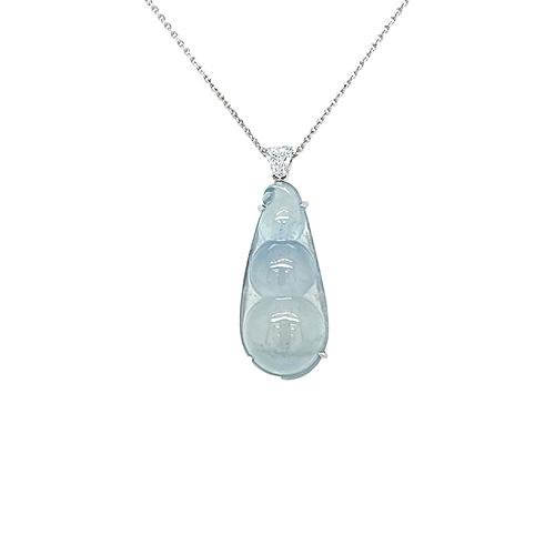 White Jade Pea Necklace -