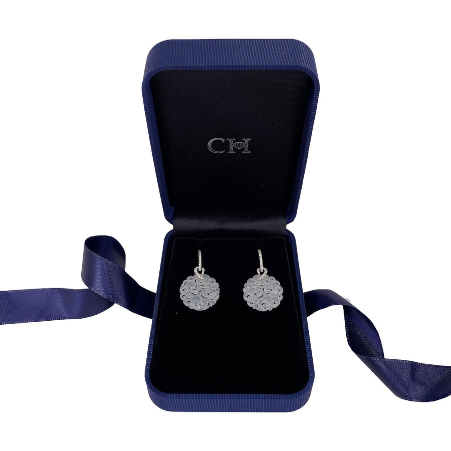 White Jade Round Earrings - OEMXM00064