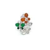 White, Orange, Green Jade Ring-White, Orange, Green Jade Ring -