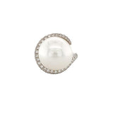 White South Sea Pearl Diamond Ring-White South Sea Pearl Diamond Ring -
