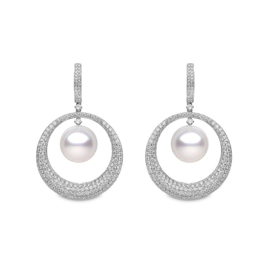 White South Sea Pearls and Diamond Earrings -