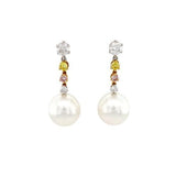 White South Sea Pearls Dangle Earrings-White South Sea Pearls Dangle Earrings -