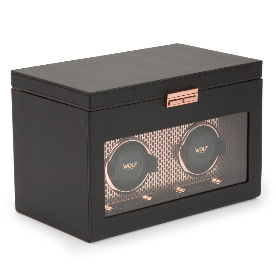 Wolf Axis Double Watch Winder with Storage -