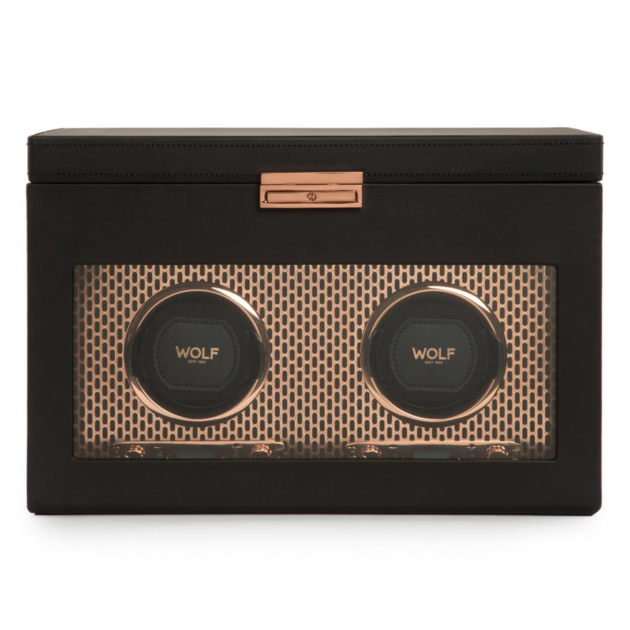 Wolf Axis Double Watch Winder with Storage -