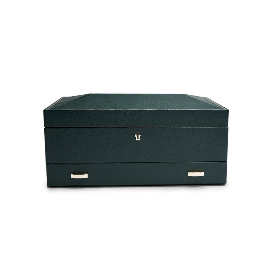 Wolf British Racing Green 10 Piece Watch Box with Storage - 792841