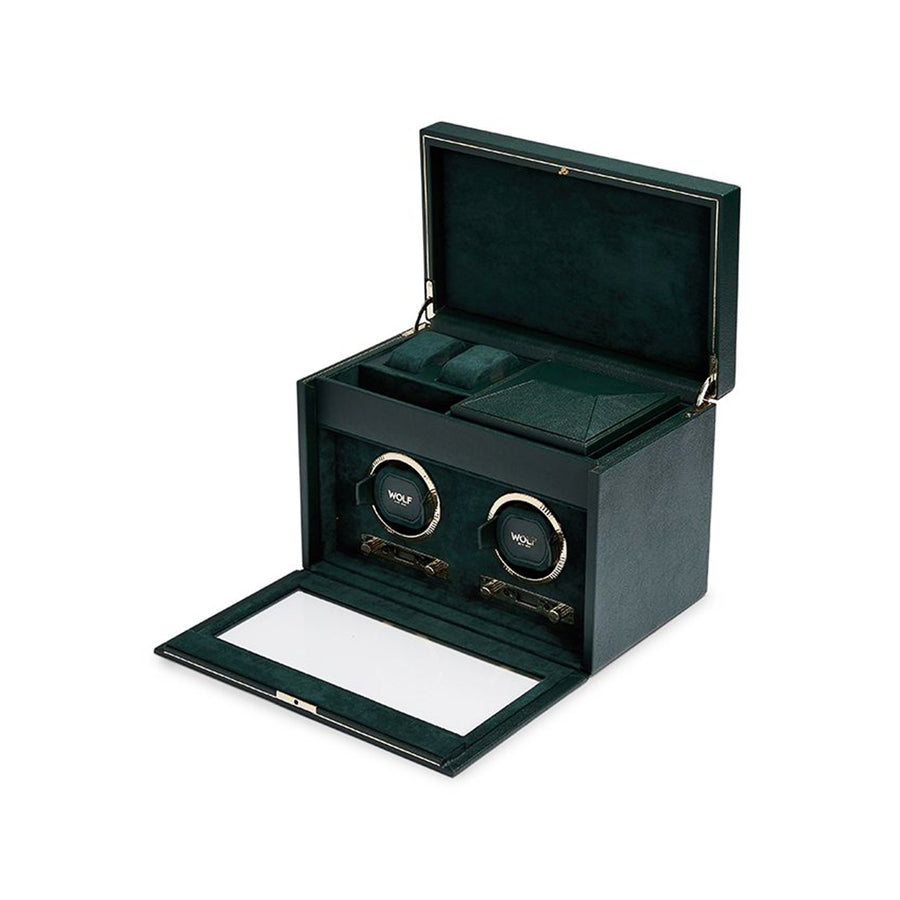 Wolf British Racing Green Double Watch Winder - 792241