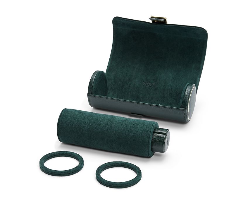 Wolf British Racing Green Triple Watch Roll - 792941