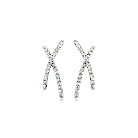 X Cross Diamond Earrings-X Cross Diamond Earrings -