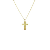 Yellow Diamond Cross Necklace-Yellow Diamond Cross Necklace - DNUJD00554