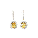 Yellow Diamond Drop Earrings-Yellow Diamond Drop Earrings - DENOV00064