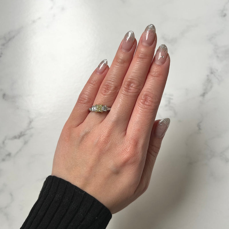 Yellow Diamond Engagement Ring-Yellow Diamond Engagement Ring - DRCRA00046