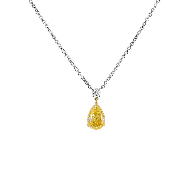 Yellow Diamond Necklace-Yellow Diamond Necklace - DNNOV00037