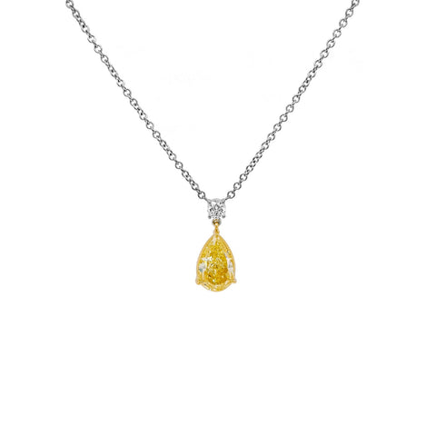 Yellow Diamond Necklace-Yellow Diamond Necklace - DNNOV00037