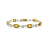 Yellow Sapphire Diamond Bracelet -