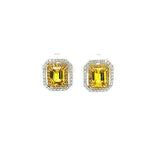 Yellow Sapphire Diamond Earrings -