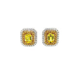 Yellow Sapphire Diamond Earrings-Yellow Sapphire Diamond Earrings -