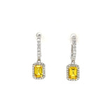 Yellow Sapphire Diamond Earrings-Yellow Sapphire Diamond Earrings - SETIJ00778