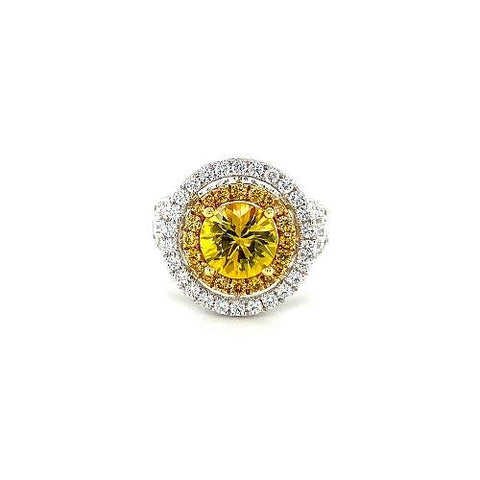 Yellow Sapphire Diamond Ring-Yellow Sapphire Diamond Ring -