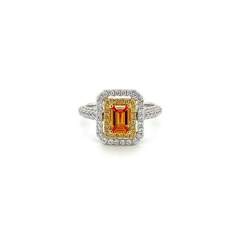 Yellow Sapphire Diamond Ring-Yellow Sapphire Diamond Ring -