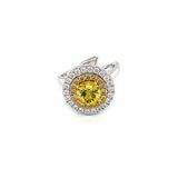Yellow Sapphire Diamond Ring -